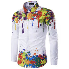 Ink splashed 3D printed long-sleeved shirt