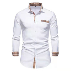 Fashion men's solid color printed  shirt