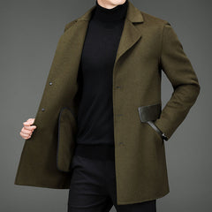 Men's double-sided woolen leather thermal coat