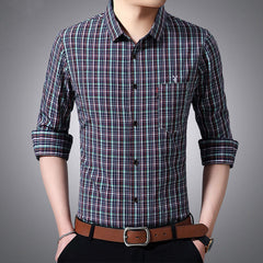 Men's Business Plaid Non-iron Shirt