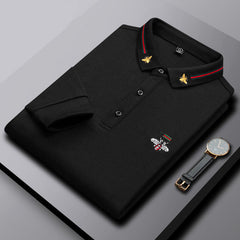 Men's business plus size embroidered polo shirt