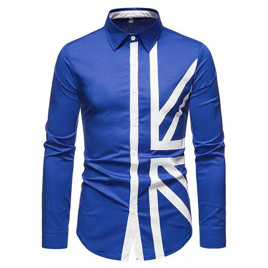 Fashion casual color matching  shirt