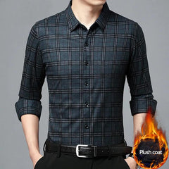 Business casual plus velvet shirt
