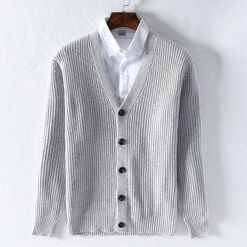 2022 Men's Autumn And Winter V-Neck Solid Color Sweater [ 5 Colors]