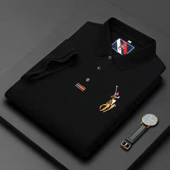 summer thin embroidered polo shirt