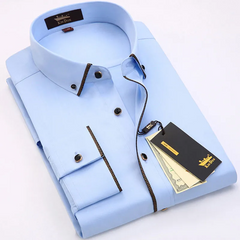 Business casual slim-fit trim shirt