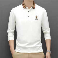 Long casual embroidered polo shirt