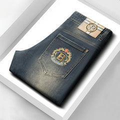 Men's High-end Stretch Cotton Embroidered Jeans