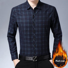 Business casual plus velvet shirt