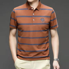 classic striped business casual polo