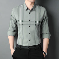 Men's Cotton Striped No Iron Wrinkle Resistant Shirt