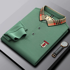 Plaid collar polo shirt