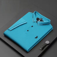 casual solid lapel polo shirt