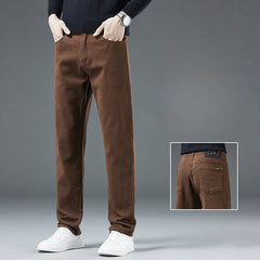 2024 Men's Winter New Pure Cotton High-end Straight Elastic Casual Jeans