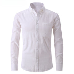 Men's Cotton and Linen Business Slim Shirt