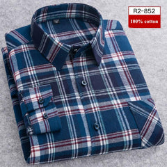 100% Cotton Men's Plaid Shirt