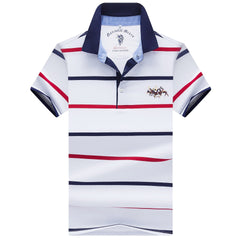 2024 New Striped Cotton Business Casual Polo Shirt