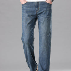 Men's Loose Mulberry Silk Soft High-end Business Stretch Straight Jeans