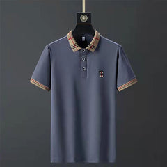 cotton lapel casual polo shirt