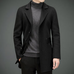 Men's double-sided woolen leather thermal coat