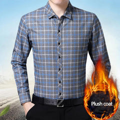 Business casual plus velvet shirt