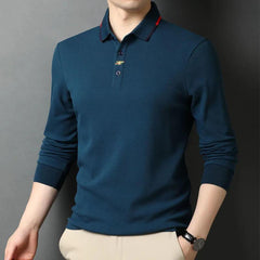 Autumn 100% cotton long-sleeved polo shirt