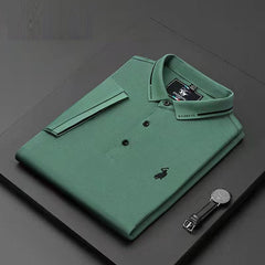 casual solid lapel polo shirt