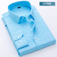 Men's Business Casual Long Sleeve Plaid Shirt
