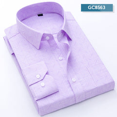 Men's Business Casual Long Sleeve Plaid Shirt