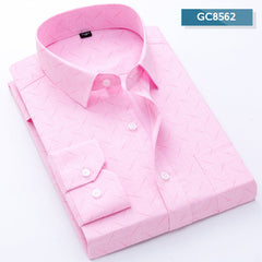 Men's Business Casual Long Sleeve Plaid Shirt