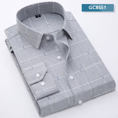 Men's Business Casual Long Sleeve Plaid Shirt
