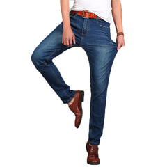 Men's Straight Elastic Simple Business Casual Jeans