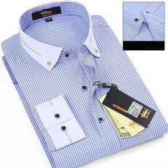 Business casual striped plaid shirt