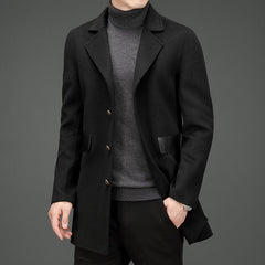 Men's double-sided woolen leather thermal coat