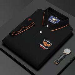 Cotton casual lapel polo shirt