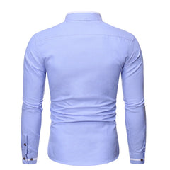 Casual Mandarin Collar Long Sleeve Shirt