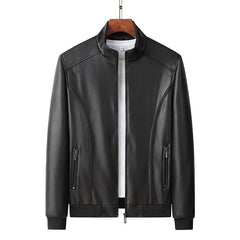 Men's Oversized Stand Collar Leather Jacket