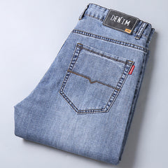 Men's loose wide leg plus size stretch casual jeans