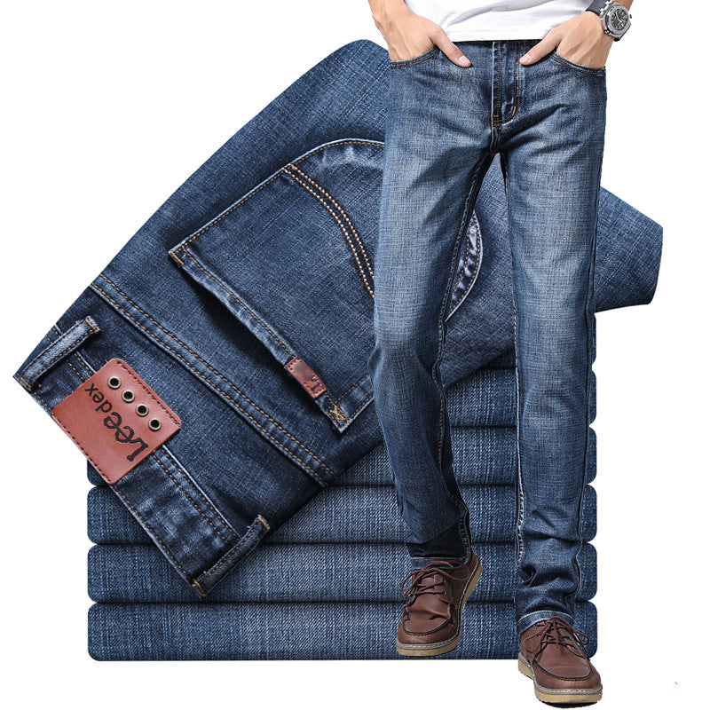Men's Business High Waist Straight Loose Jeans