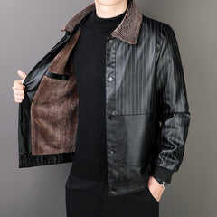 Men's Winter Casual Thickened Warm Leather Jacket