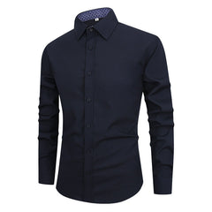 Men's Solid Color Warm Casual Simple Business Shirt