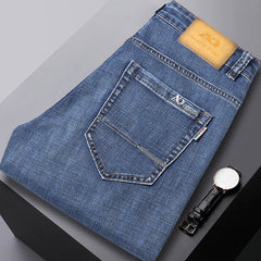 2023 Men's Ice Silk Straight Loose Plus Size Stretch Jeans