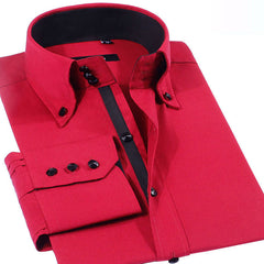 New high-end crystal diamond button color matching business shirt