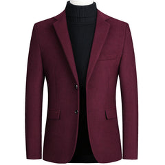 2024 Men's Woolen Thickened Solid Color Blazer