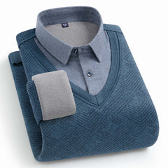 Men's Thickened Plush Two-Piece Warm Shirt