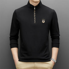 Men's Fashion Zipper Cotton Polo Shirt