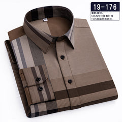 Men's High-end Fashion Casual Plaid Long-sleeved Shirt