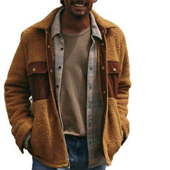 Men's Vintage Lambskin Contrast Patchwork Jacket