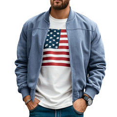 Men's Suede Stand Collar Slim Casual Jacket