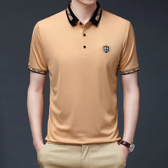 Men's ice silk casual polo shirt